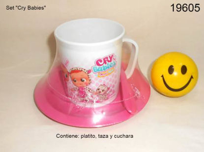 Imagen de TAZA CON PLATO Y CUCHARA  CRY BABIES 6.23